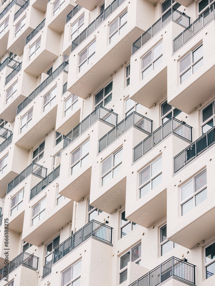Poster architecture details geometric pattern apartment balcony and window frame building exterior