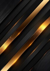 Obraz premium Abstract template of gold and black stripes with golden 