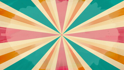 : A psychedelic vector graphic featuring colorful wavy lines emanating from the center, inspired by the 1960s style. This design captures the era's vibrant colors and abstract patterns.