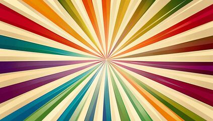 : A psychedelic vector graphic featuring colorful wavy lines emanating from the center, inspired by the 1960s style. This design captures the era's vibrant colors and abstract patterns.