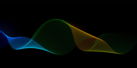 abstract banner with colourful flowing lines design 