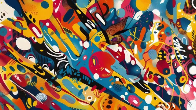 An explosion of colors and funky patterns bringing to life the energetic and lively spirit of the acid jazz and funk genres.