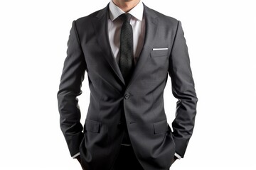 Businessman in a Black Suit with a White Shirt and Black Tie