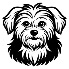 Maltese dog silhouette Vector and illustration isolated on white, design for laser cutting wall art and POD.