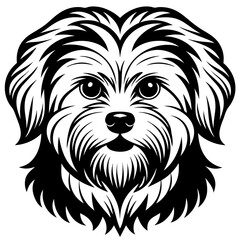 Maltese dog silhouette Vector and illustration isolated on white, design for laser cutting wall art and POD.