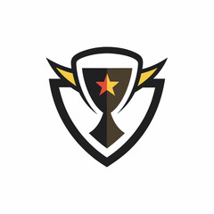 Fototapeta premium Minimalist stylish Sports logo with a Trophy icon 