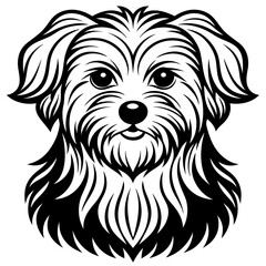 Maltese dog silhouette Vector and illustration isolated on white, design for laser cutting wall art and POD.