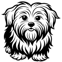 Maltese dog silhouette Vector and illustration isolated on white, design for laser cutting wall art and POD.