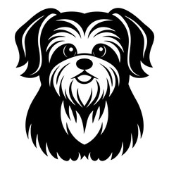 Maltese dog silhouette Vector and illustration isolated on white, design for laser cutting wall art and POD.