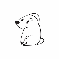 Maltese dog  cartoon Line art Vector and illustration isolated on white, design for laser cutting wall art and POD.