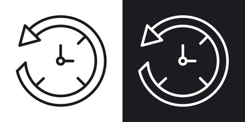 Past time icon set. recent browser history vector symbol. past days sign.