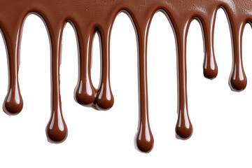Dark brown liquid dripping down png on transparent background, chocolate or hot sauce line border design