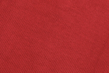 Soft Knitted Woolen Detailed Texture. Natural Fabric Closeup Knit Pattern. Red Knitwear, Warm...