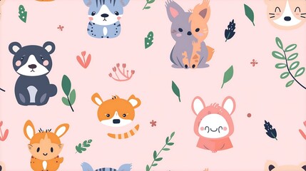 tile of funny animals, you can arrange vertical and horizontal, the pattern will be match.