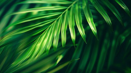 Green tropical plant close-up