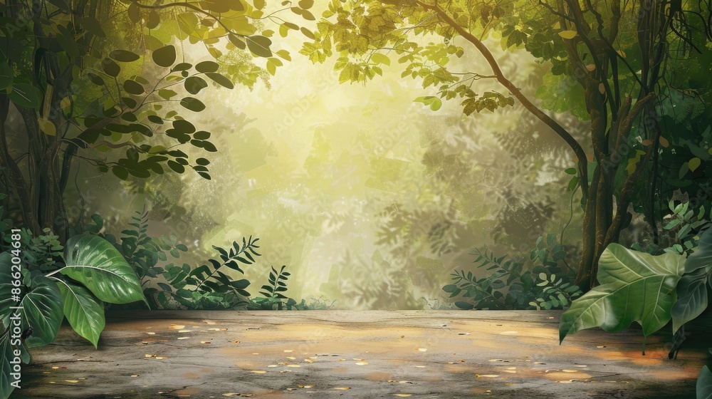 Poster copy with forest background and empty space