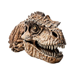 dinosaur bone fossil, set against a transparent background