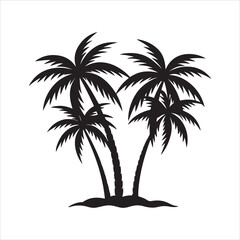 Fototapeta premium Palm Trees silhouette design vector art AI generated 