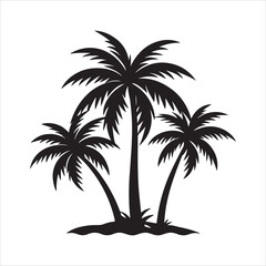 Fototapeta premium Palm Trees silhouette design vector art AI generated 