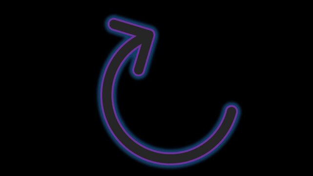 Purple Arrow Sign: Spinning Neon Glow