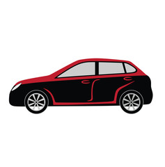 Black Car Icon , Side View isolated on White Background. Usable for Automobile Logo. Flat Vector Illustration Design Template Element.