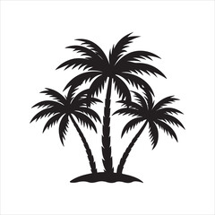 Fototapeta premium Palm Trees silhouette design vector art AI generated 