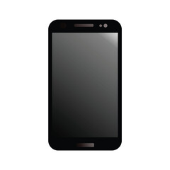 Mobile phone with black screen a on a white color background