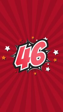 Animated Number 46 - Forty-Six - 46th forty-sixth