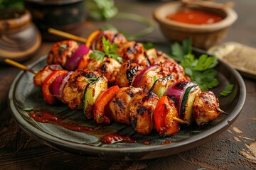 smoke chicken kebab