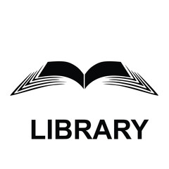 Library icon mark line drawing vector illustration black 