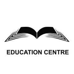 Education centre icon mark  line drawing vector illustration black