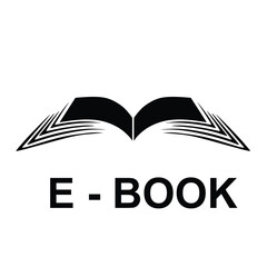 E-book icon mark line drawing vector illustration black 