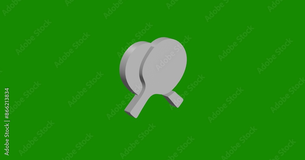 Poster isolated realistic white crossed ping pong rackets symbol front view with shadow. 3d illustration on