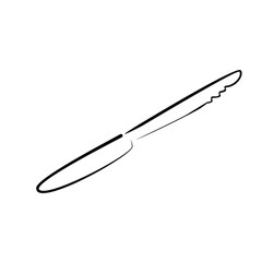 Line Art Knife Illustration. Curve Continuous Line Doodle Art