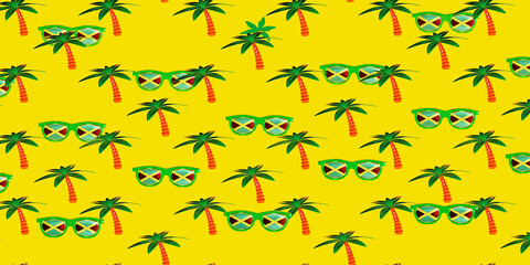 Jamaica pattern illustration. 3d render.