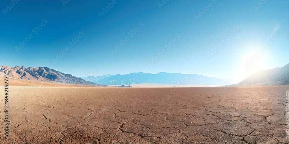 Poster the energy-intensive mining process of blockchain transactions mirrored in desert landscapes. concep