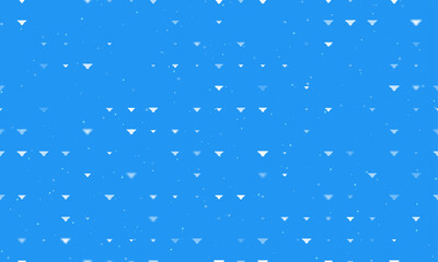 Seamless background pattern of evenly spaced white women's underpants symbols of different sizes and opacity. Vector illustration on blue background with stars
