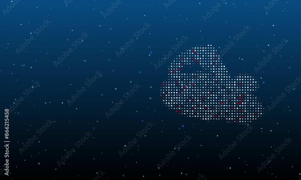 Poster on the right is the electric plane symbol filled with white dots. background pattern from dots and c