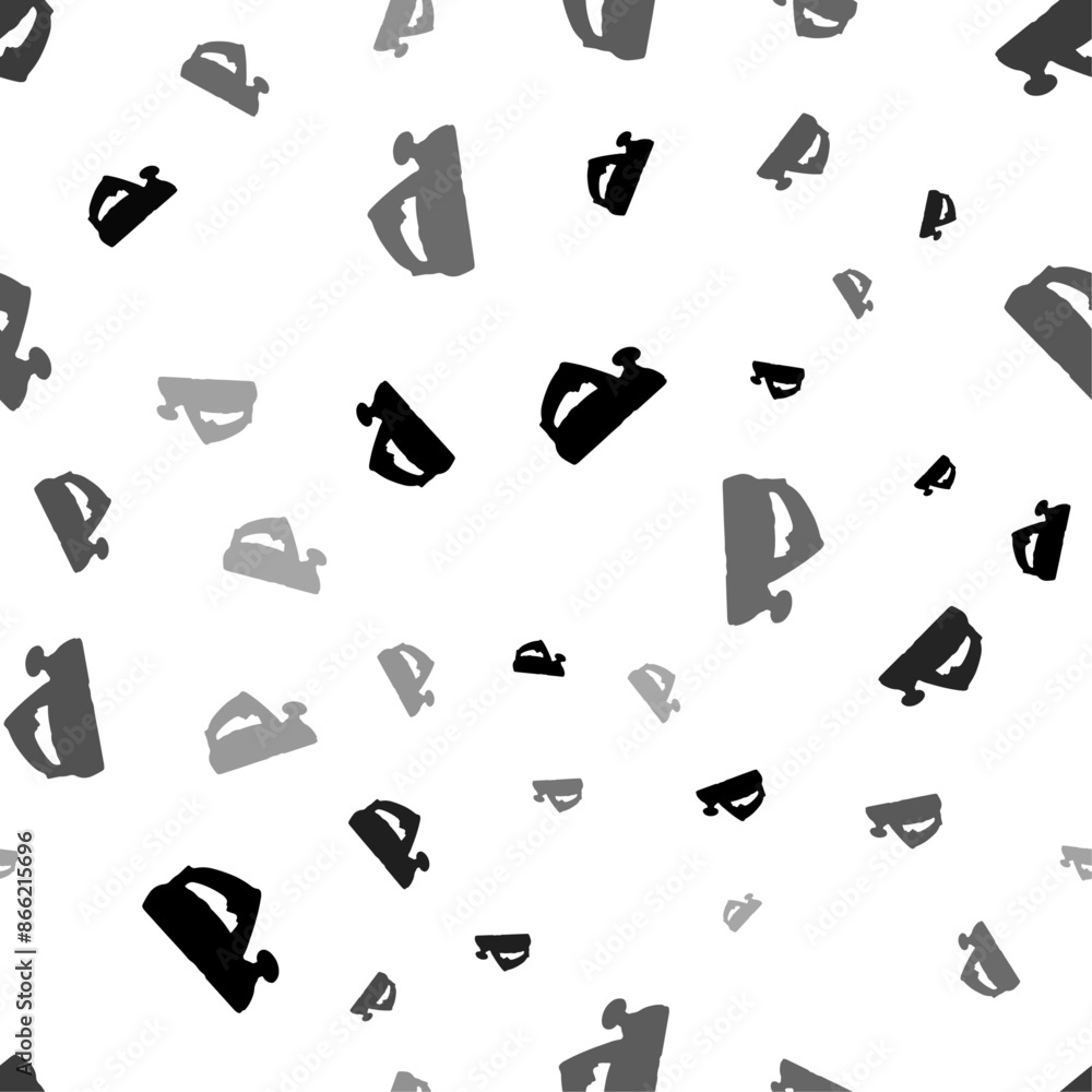 Poster seamless vector pattern with electric plane symbols, creating a creative monochrome background with 