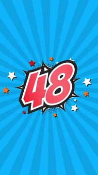 Animated Number 48 - Forty-Eight - 48th forty-eighth