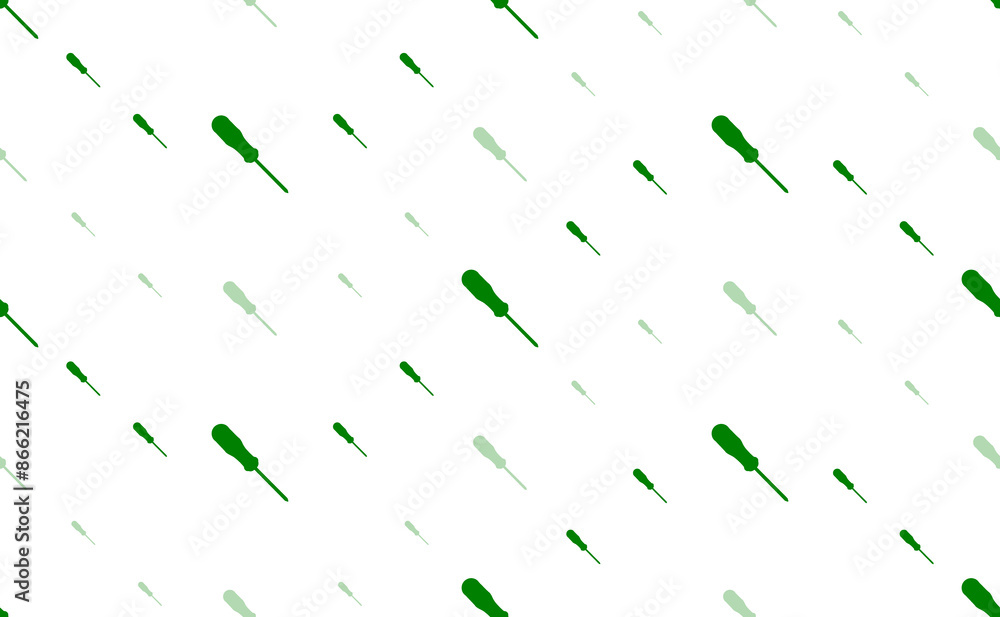 Aufkleber seamless pattern of large and small green a screwdriver symbols. the elements are arranged in a wavy