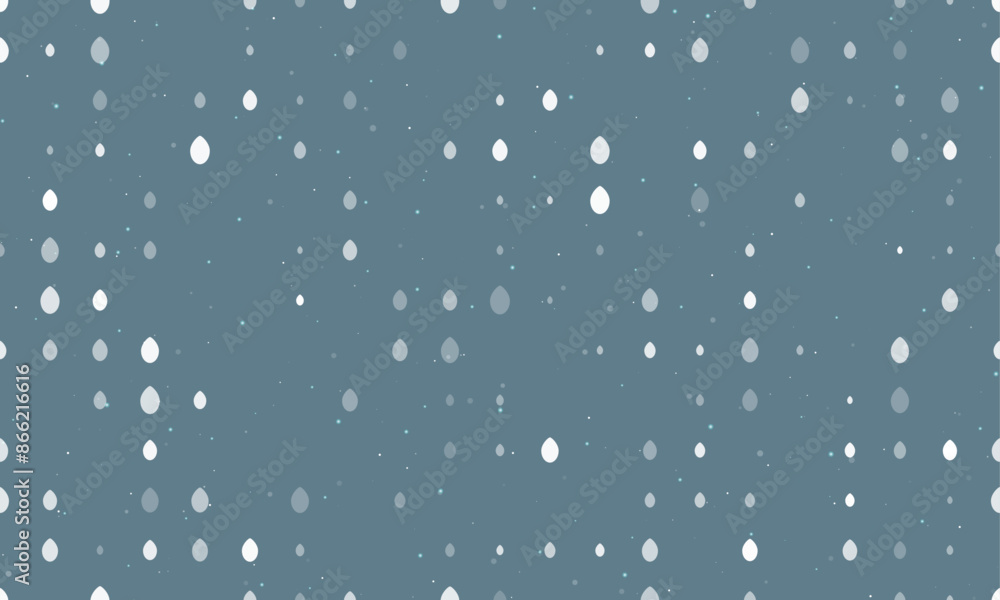 Poster seamless background pattern of evenly spaced white oval symbols of different sizes and opacity. vect