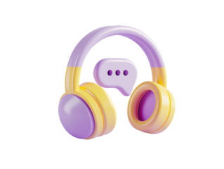 a yellow and purple headphones