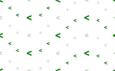Seamless pattern of large and small green less symbols. The elements are arranged in a wavy. Illustration on light green background