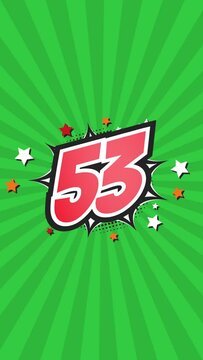 Animated Number 53 - Fifty-Three - 53rd fifty-third
