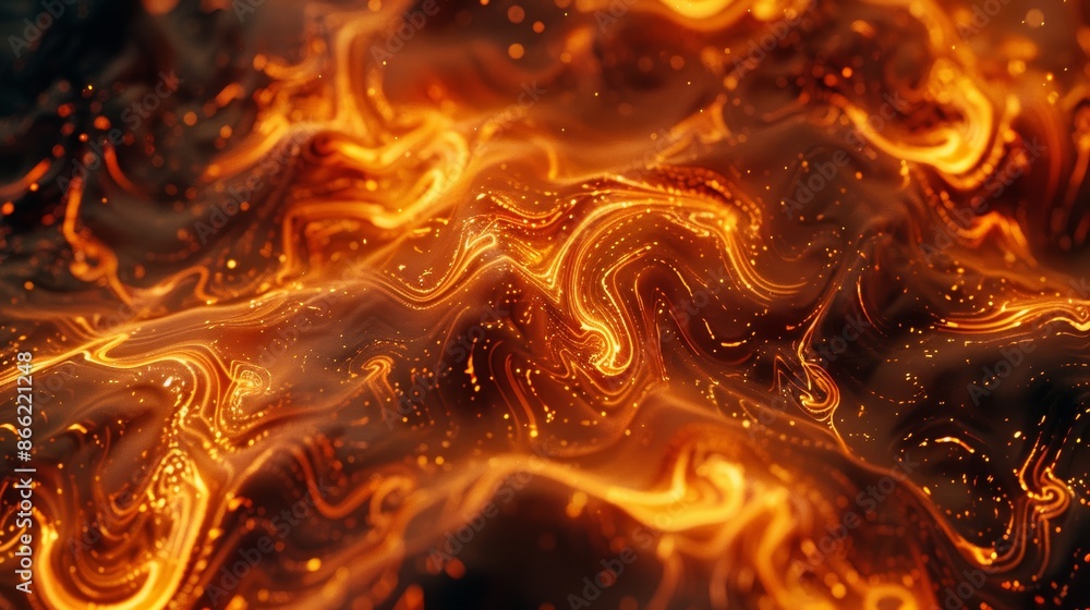 Aufkleber abstract fire flames with swirling patterns and glowing embers