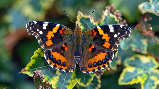 Vanessa atalanta A late season butterfly commonly spotted in northern Europe frequently seen sipping nectar from ivy flowers as winter approaches