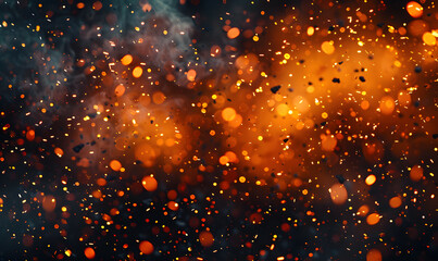 Obraz premium fire spark burn on dark background