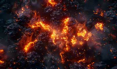fire spark burn on dark background