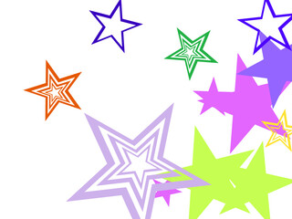 Obraz premium Object fountain organized from random sparcle star pictographs as fireworks.